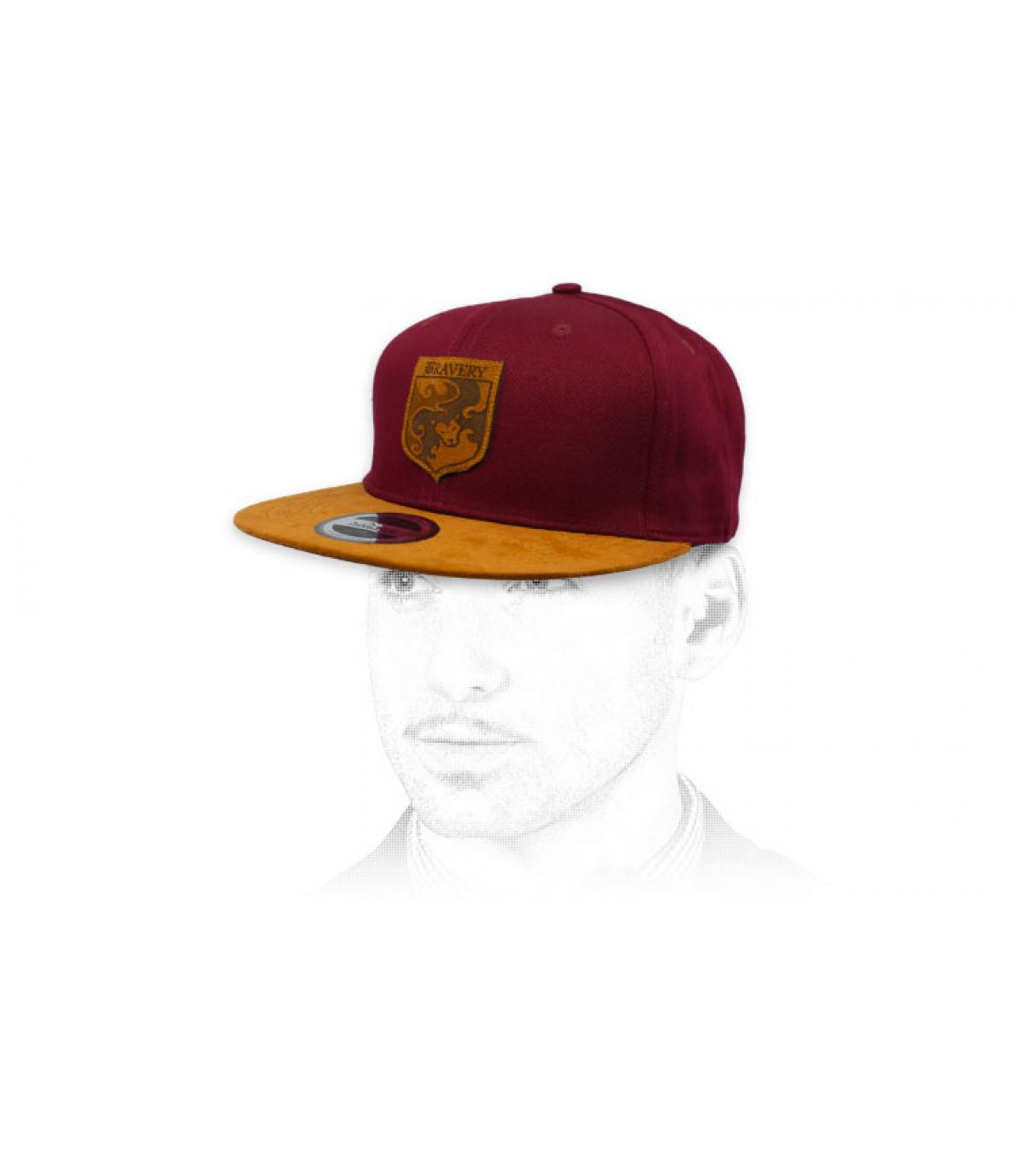 dapperheid bourgondië snapback Snapback Bravery burgundy suede